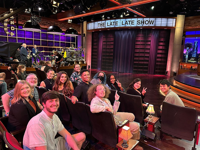 Hollywood semester students in The Late Night Show audience