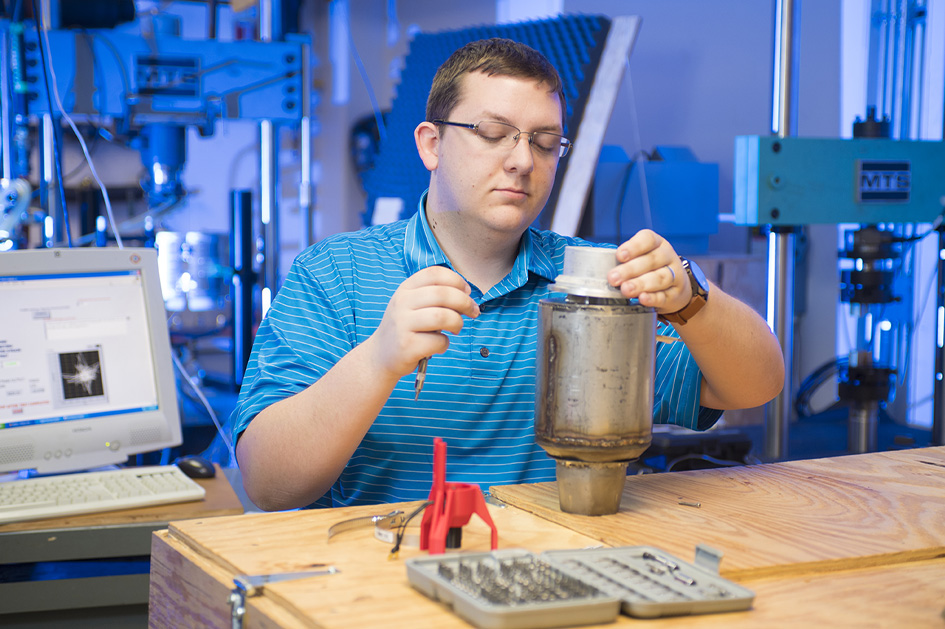 Andrew Barth with jet engine