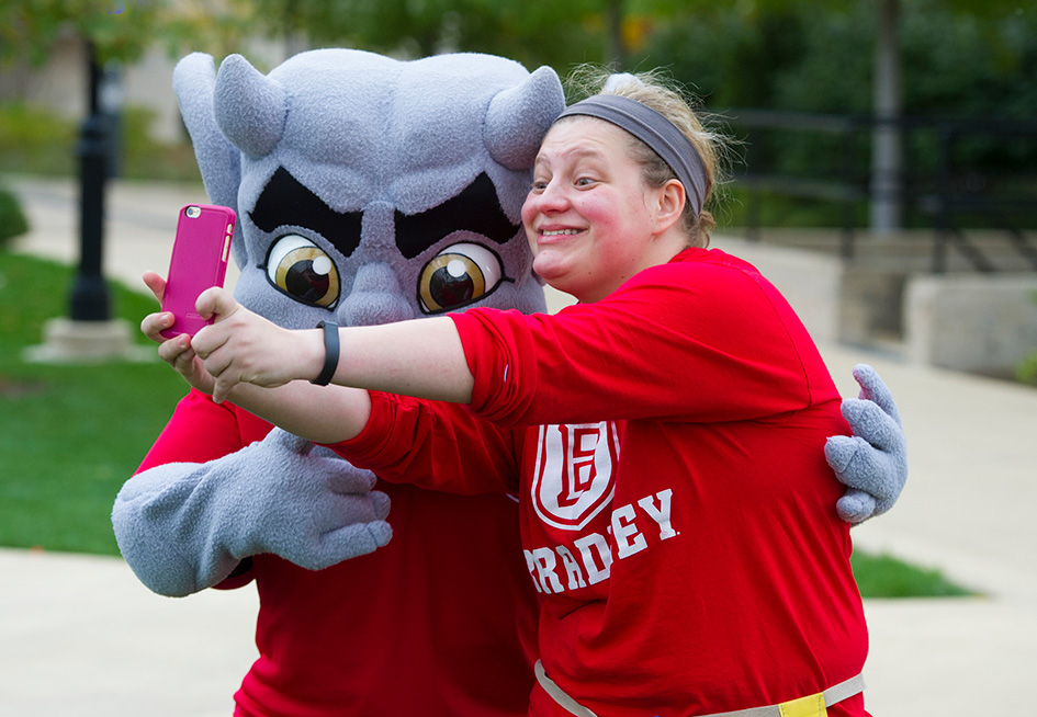 Bradley student selfie with KaBoom!