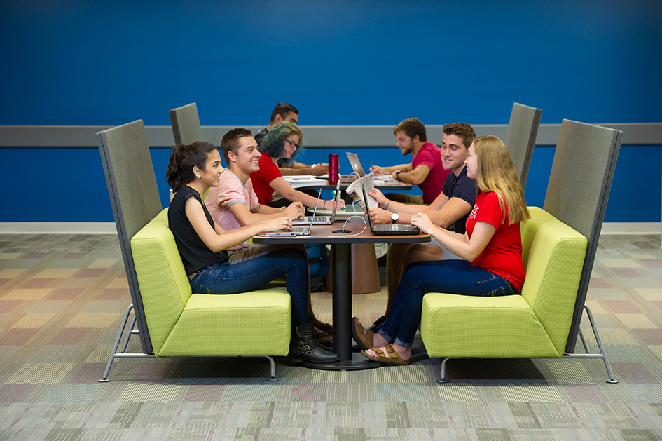 Students in the Cullom-Davis Library