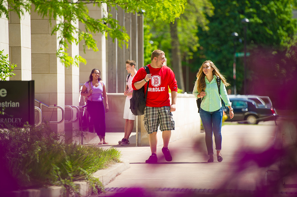 Students walking outside