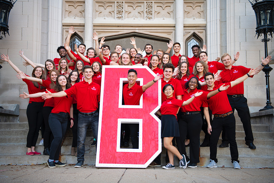 Students photo in front of Bradley Hall