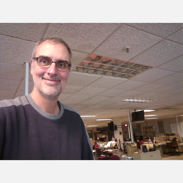 Nick Vlahos in the Peoria Journal Star newsroom.