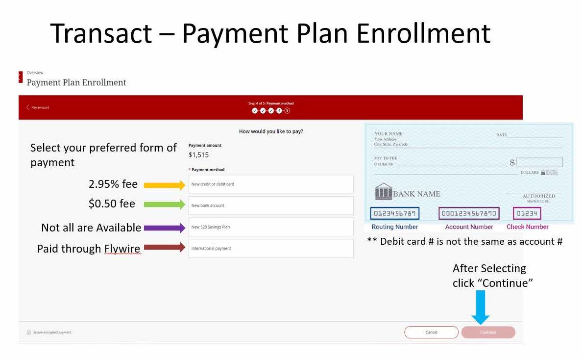 Transact view payment plan options step 4 image